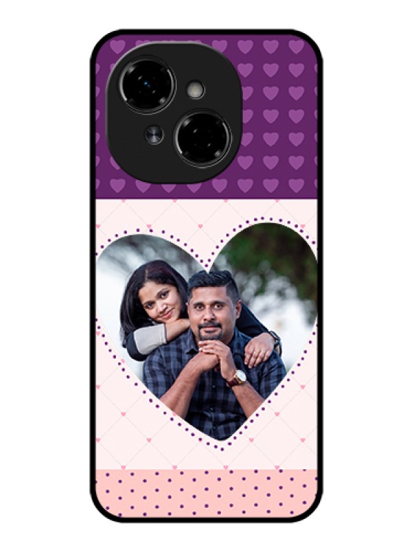 Custom Tecno Spark Go 1 Custom Metal Phone Case - Violet Love Dots Design