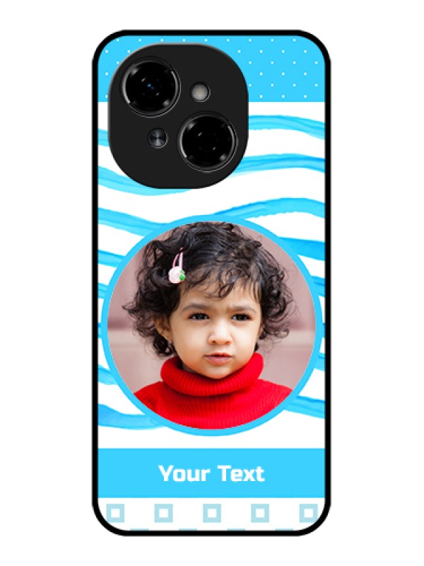 Custom Tecno Spark Go 1 Custom Metal Phone Case - Simple Blue Case Design