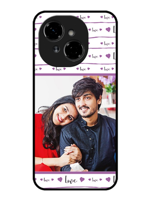 Custom Tecno Spark Go 1 Custom Metal Phone Case - Couples Heart Design