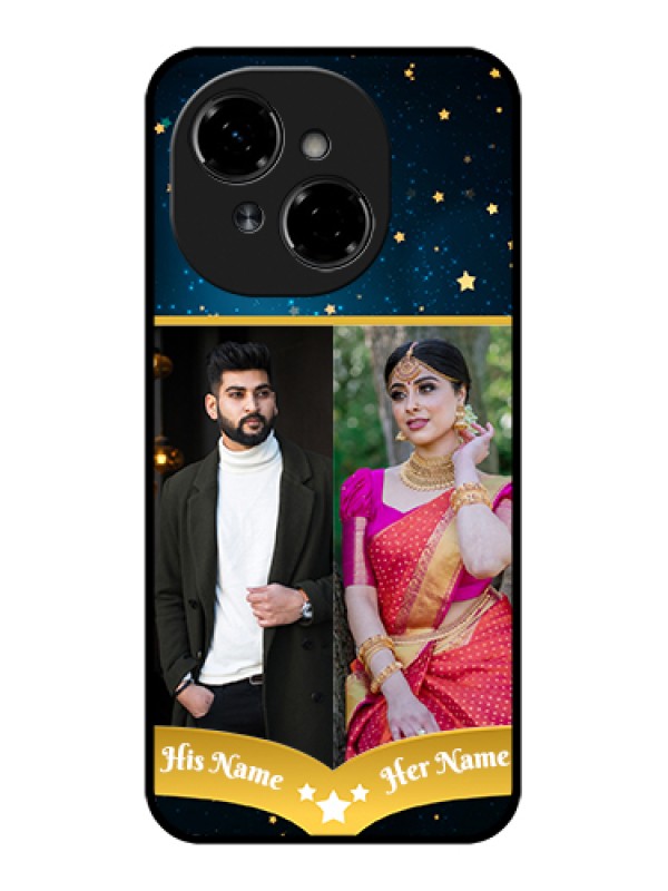 Custom Tecno Spark Go 1 Custom Metal Phone Case - Galaxy Stars Backdrop Design