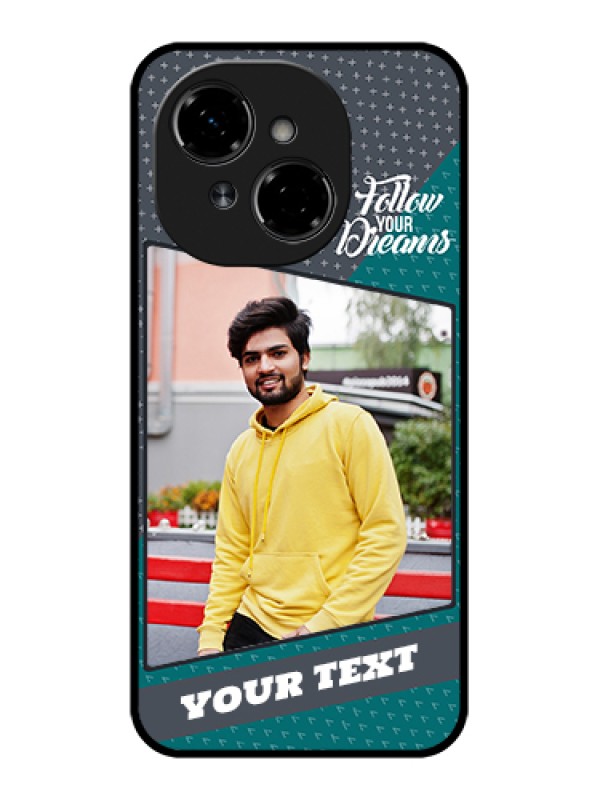 Custom Tecno Spark Go 1 Custom Metal Phone Case - Background Pattern Design With Quote