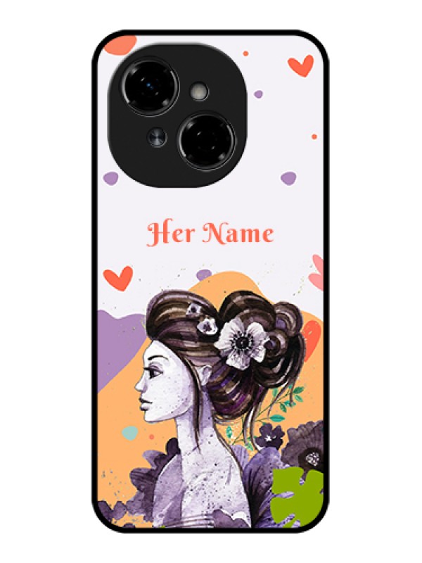 Custom Tecno Spark Go 1 Custom Metal Phone Case - Woman And Nature Design