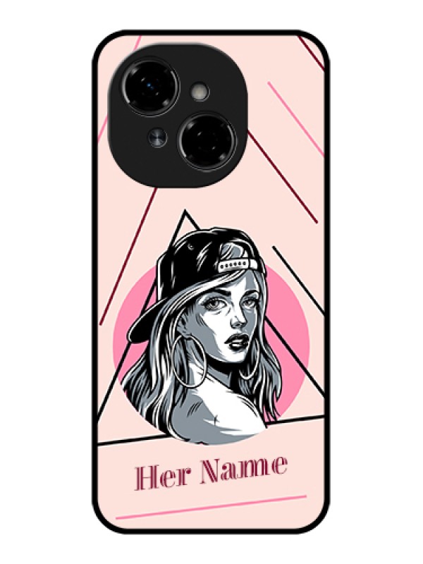 Custom Tecno Spark Go 1 Custom Metal Phone Case - Rockstar Girl Design