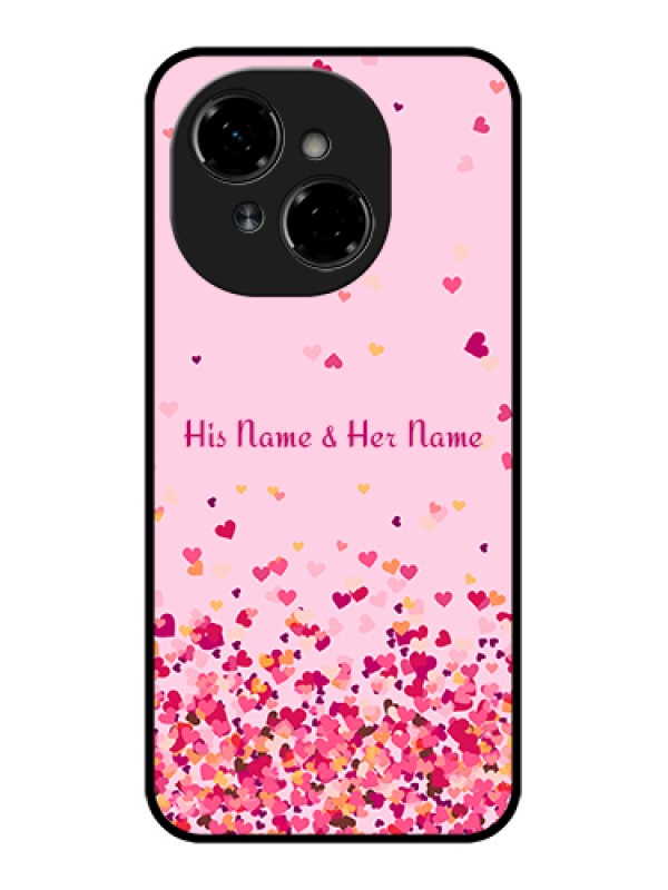 Custom Tecno Spark Go 1 Custom Metal Phone Case - Floating Hearts Design