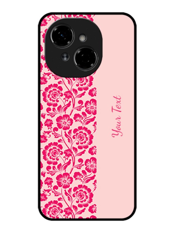 Custom Tecno Spark Go 1 Custom Metal Phone Case - Attractive Floral Pattern Design