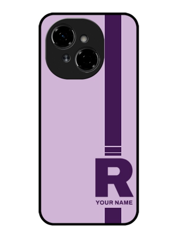 Custom Tecno Spark Go 1 Custom Metal Phone Case - Simple Dual Tone Stripe With Name Design