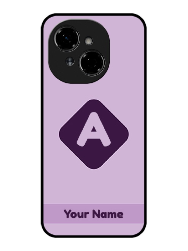 Custom Tecno Spark Go 1 Custom Metal Phone Case - Custom Letter In Curved Badge Design