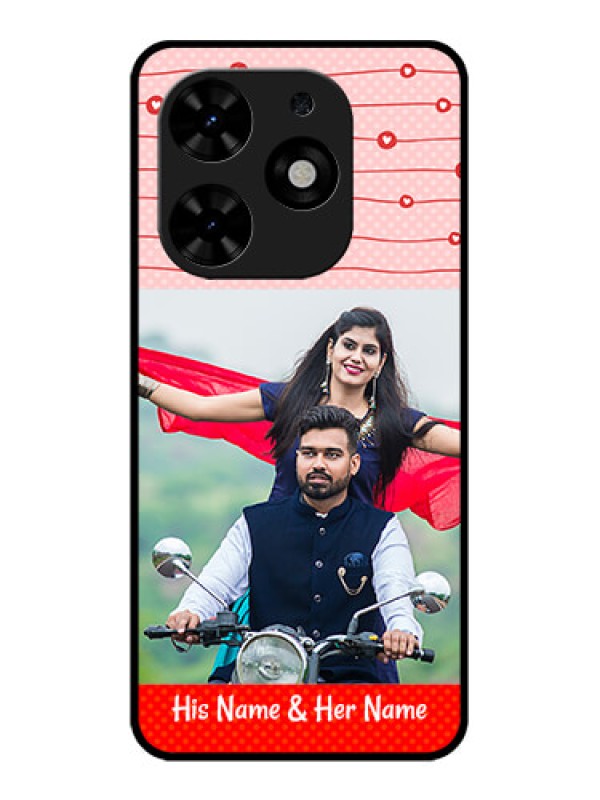 Custom Tecno Spark Go 2024 Custom Metal Phone CaseRed Pattern Case Design