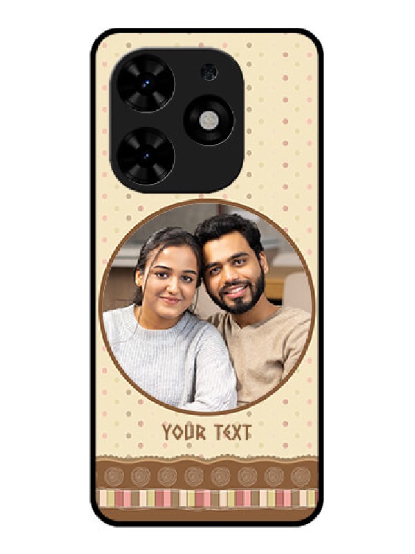 Custom Tecno Spark Go 2024 Custom Metal Phone CaseBrown Dotted Mobile Case Design
