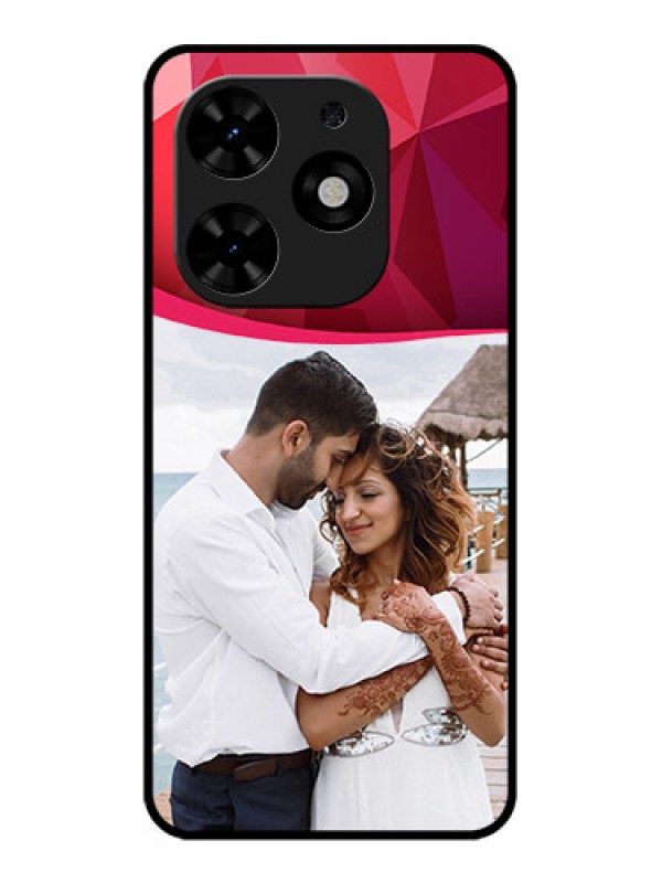 Custom Tecno Spark Go 2024 Custom Metal Phone CaseRed Abstract Design