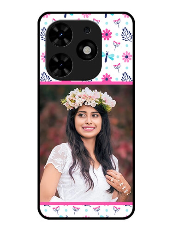 Custom Tecno Spark Go 2024 Custom Metal Phone CaseColorful Flower Design