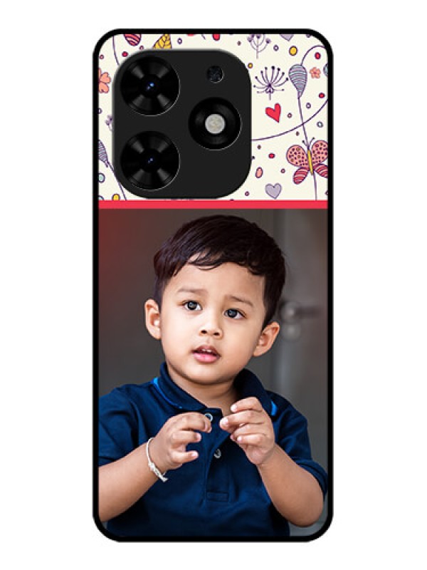 Custom Tecno Spark Go 2024 Custom Metal Phone CasePremium Floral Design