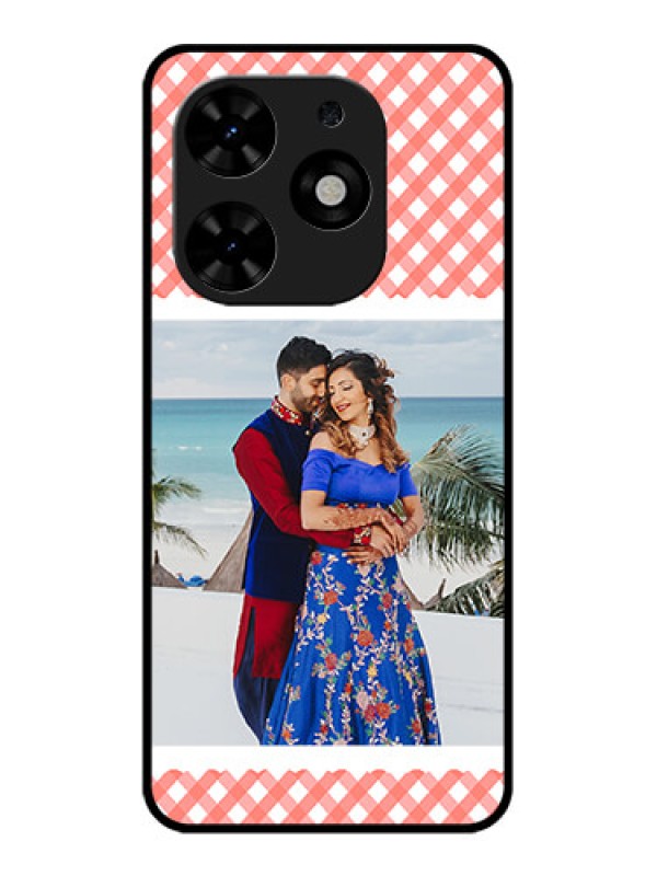 Custom Tecno Spark Go 2024 Custom Metal Phone CasePink Pattern Design