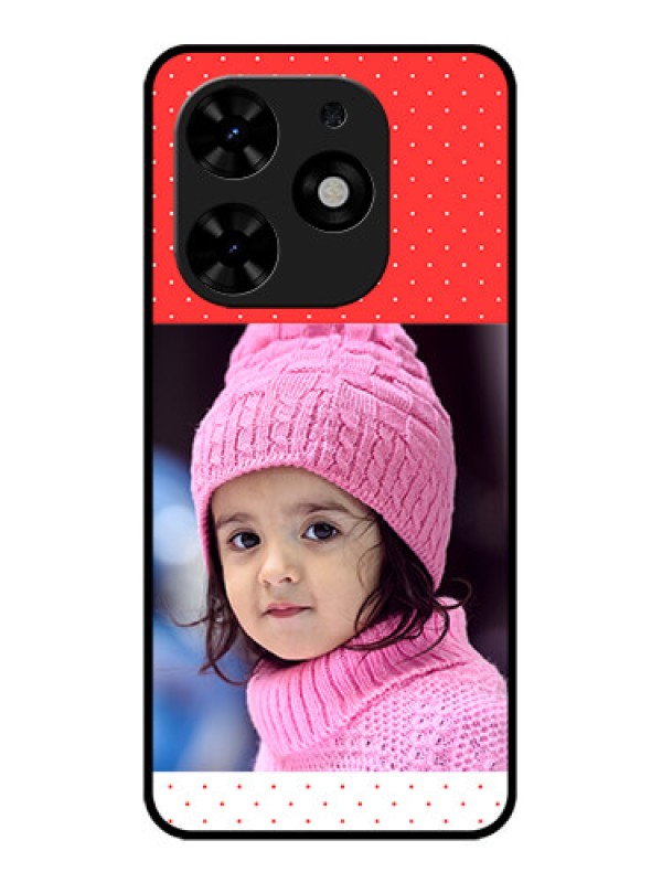 Custom Tecno Spark Go 2024 Custom Metal Phone CaseRed Pattern Design