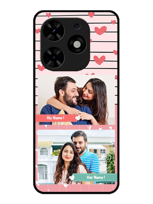 Custom Tecno Spark Go 2024 Custom Metal Phone CasePhoto With Heart Design