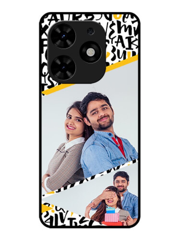 Custom Tecno Spark Go 2024 Custom Metal Phone CaseLetters Pattern Design