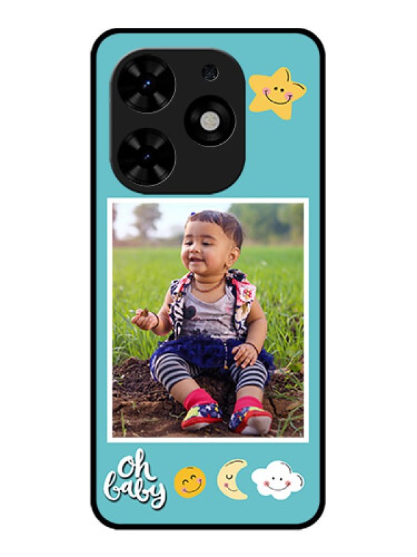 Custom Tecno Spark Go 2024 Custom Metal Phone CaseSmiley Kids Stars Design