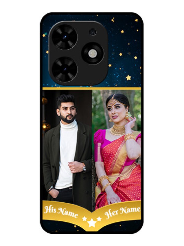 Custom Tecno Spark Go 2024 Custom Metal Phone CaseGalaxy Stars Backdrop Design