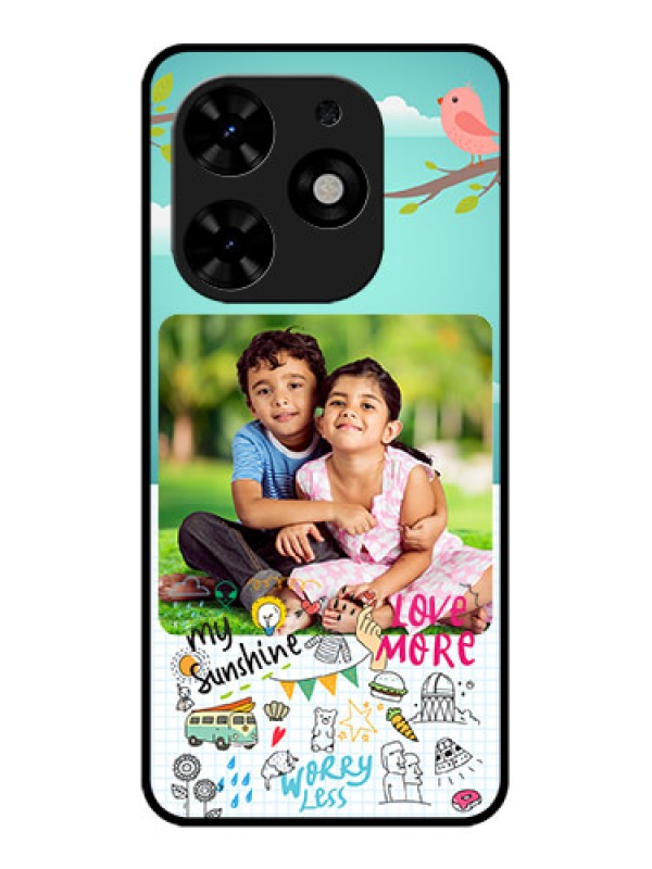 Custom Tecno Spark Go 2024 Custom Metal Phone CaseDoodle Love Design