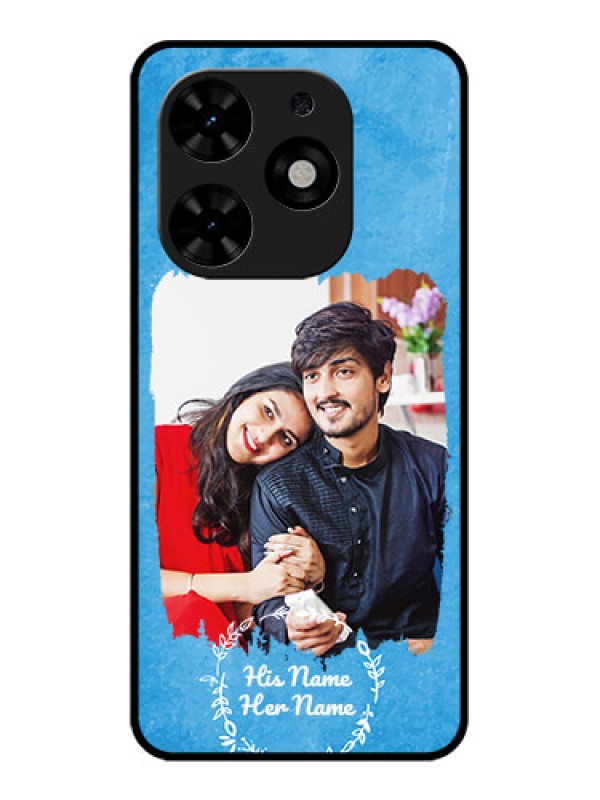 Custom Tecno Spark Go 2024 Custom Metal Phone CaseBlue Color Vintage Design
