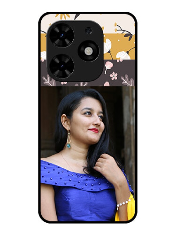 Custom Tecno Spark Go 2024 Custom Metal Phone CaseStylish Floral Design