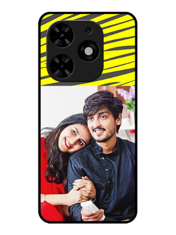 Custom Tecno Spark Go 2024 Custom Metal Phone CaseYellow Abstract Design