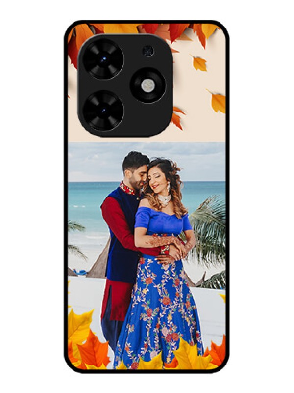 Custom Tecno Spark Go 2024 Custom Metal Phone CaseAutumn Maple Leaves Design
