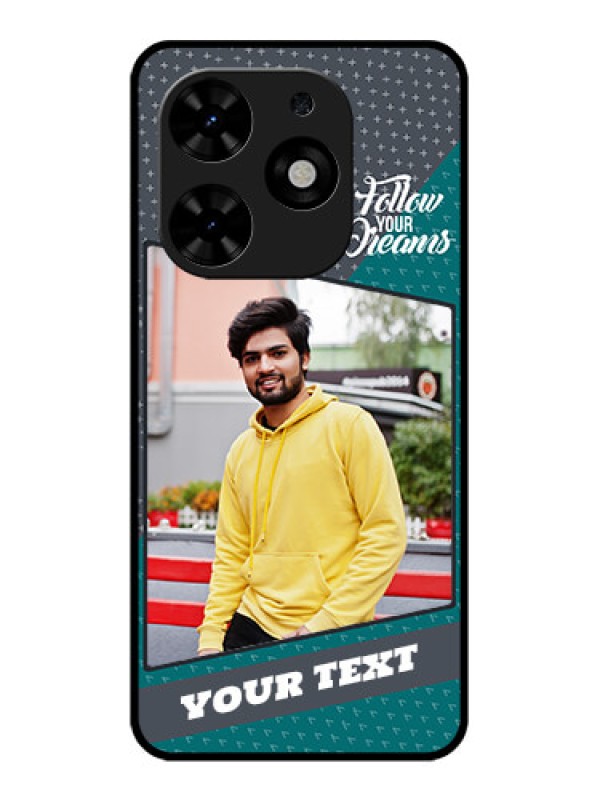 Custom Tecno Spark Go 2024 Custom Metal Phone CaseBackground Pattern Design With Quote