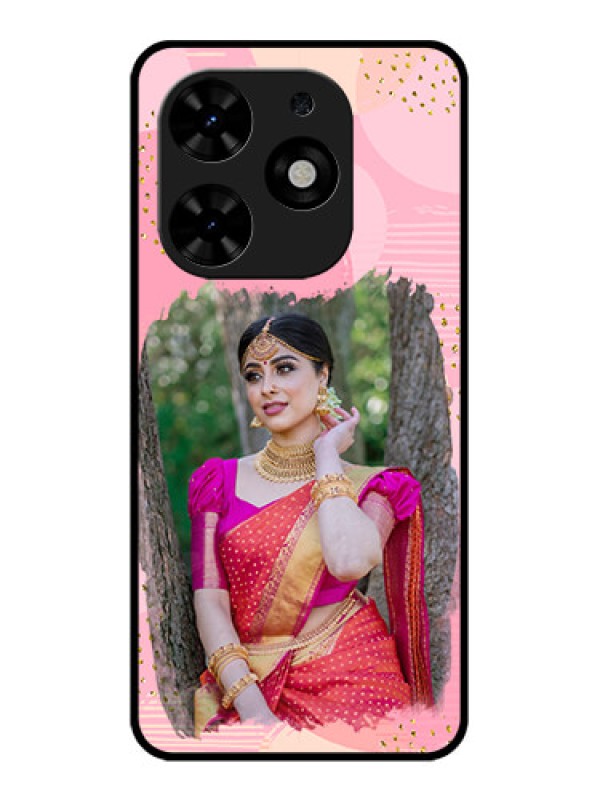 Custom Tecno Spark Go 2024 Custom Metal Phone CaseGold Glitter Splash Design