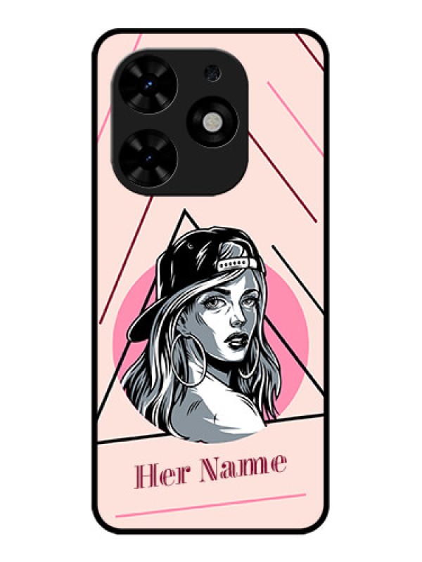 Custom Tecno Spark Go 2024 Custom Metal Phone CaseRockstar Girl Design