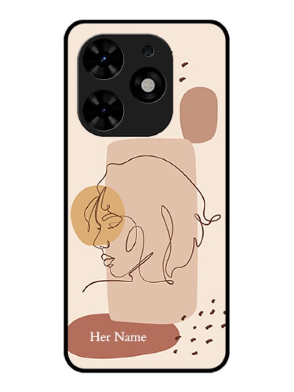 Custom Tecno Spark Go 2024 Custom Metal Phone CaseCalm Woman Line Art Design
