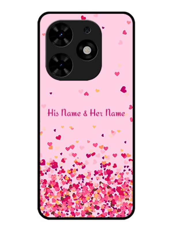 Custom Tecno Spark Go 2024 Custom Metal Phone CaseFloating Hearts Design