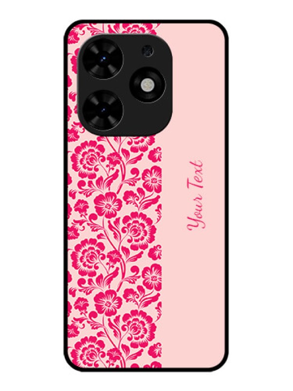 Custom Tecno Spark Go 2024 Custom Metal Phone CaseAttractive Floral Pattern Design