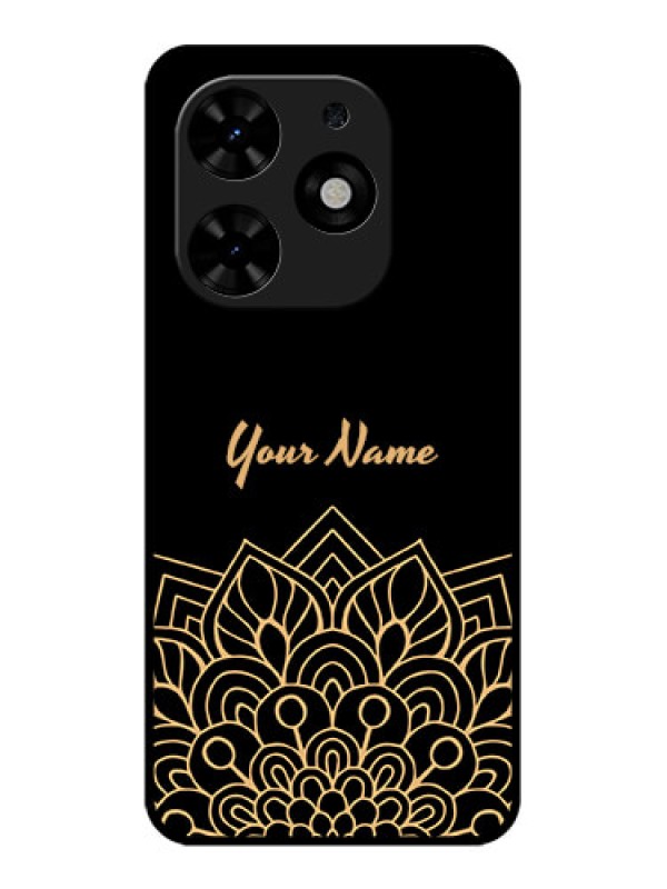 Custom Tecno Spark Go 2024 Custom Metal Phone CaseGolden Mandala Design