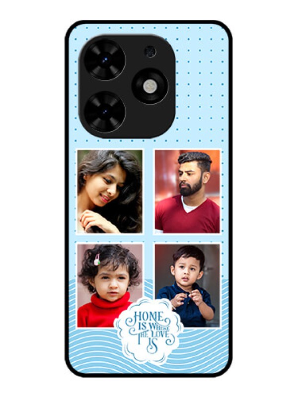 Custom Tecno Spark Go 2024 Custom Metal Phone CaseCute Love Quote With 4 Pic Upload Design