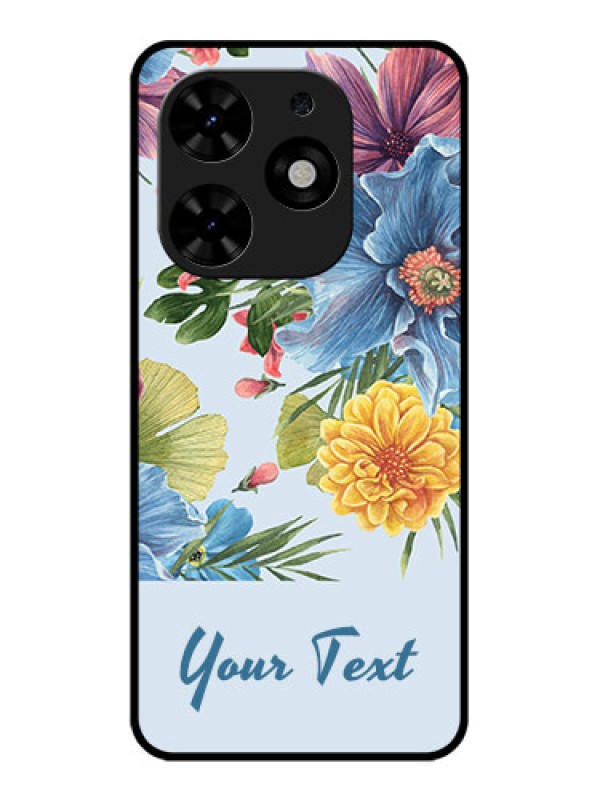 Custom Tecno Spark Go 2024 Custom Metal Phone CaseStunning Watercolored Flowers Painting Design