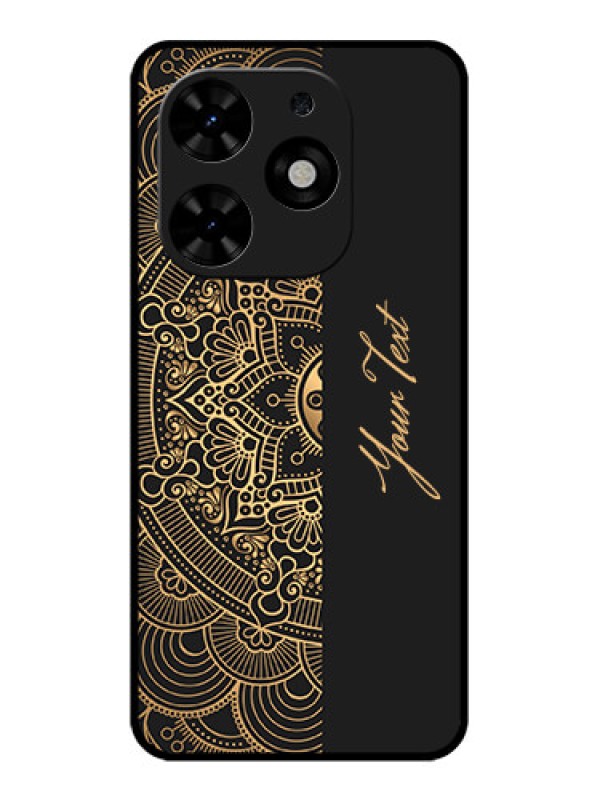 Custom Tecno Spark Go 2024 Custom Metal Phone CaseMandala Art With Custom Text Design