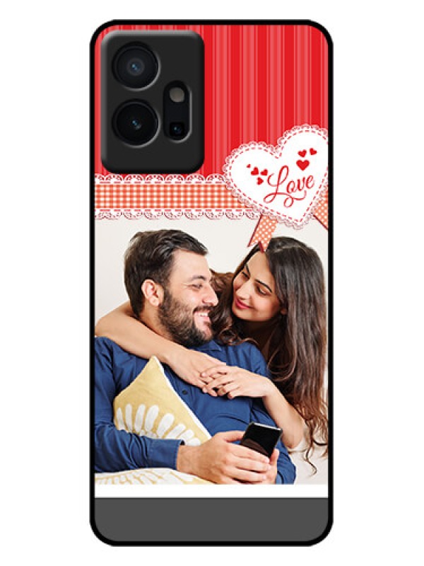 Custom Vivo T1 5G Custom Metal Phone Case - Red Love Pattern Design