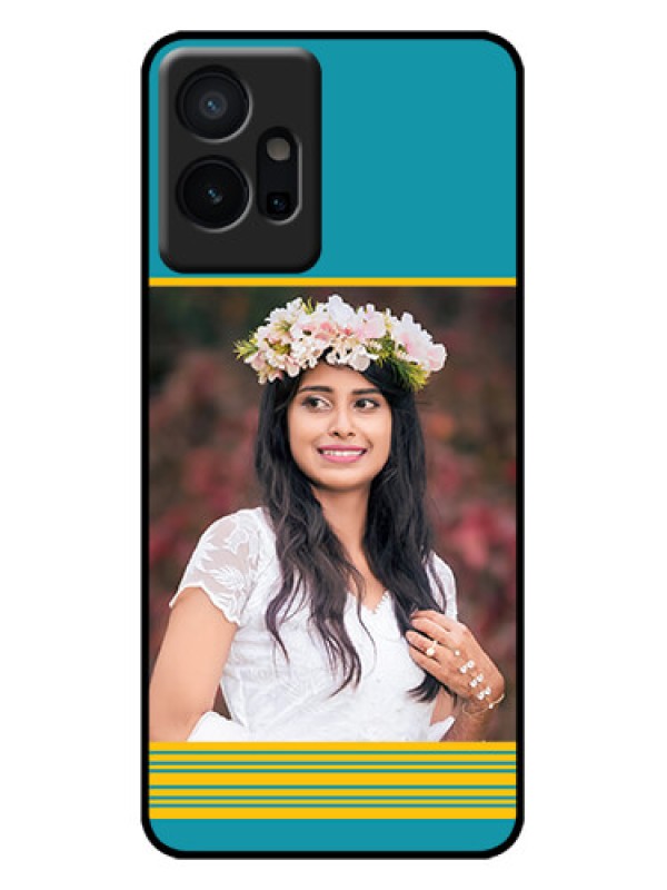 Custom Vivo T1 5G Custom Metal Phone Case - Yellow and Blue Design