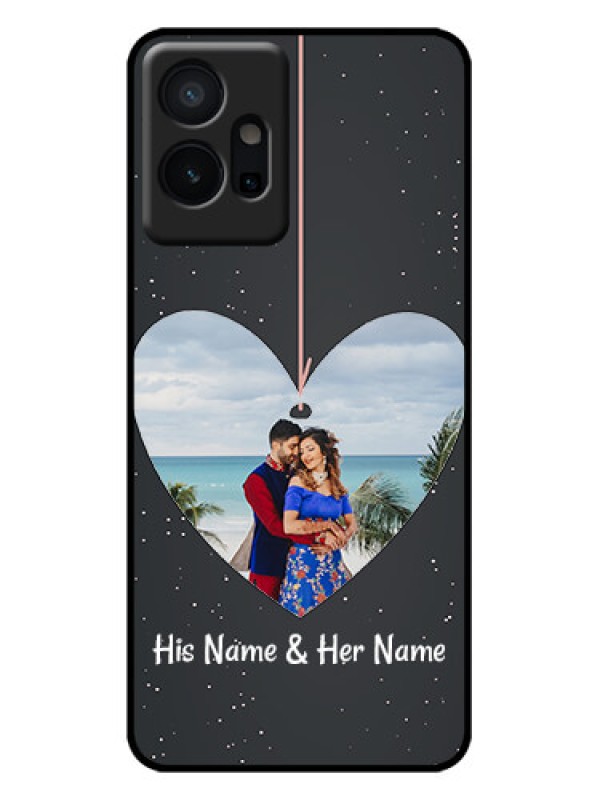 Custom Vivo T1 5G Custom Metal Phone Case - Hanging Heart Design