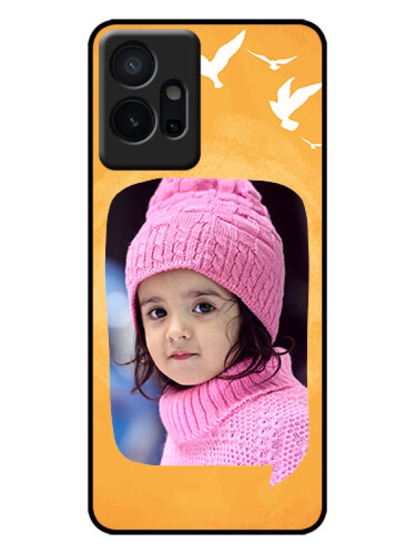 Custom Vivo T1 5G Custom Metal Phone Case - Water Color Design With Bird Icons