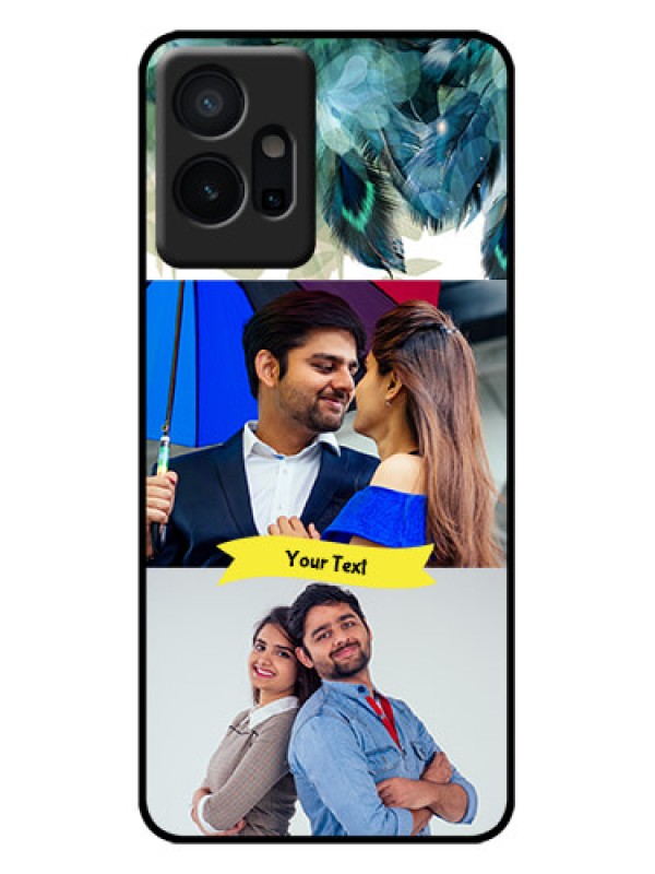 Custom Vivo T1 5G Custom Metal Phone Case - Image With Boho Peacock Feather Design