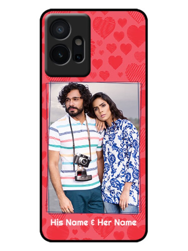 Custom Vivo T1 5G Custom Metal Phone Case - With Red Heart Symbols Design