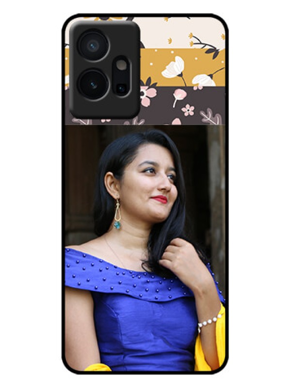 Custom Vivo T1 5G Custom Metal Phone Case - Stylish Floral Design