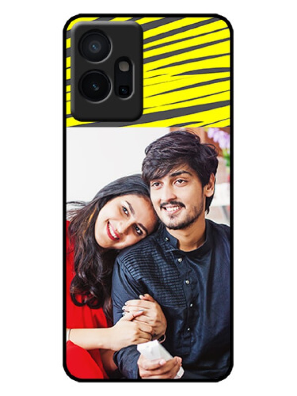 Custom Vivo T1 5G Custom Metal Phone Case - Yellow Abstract Design