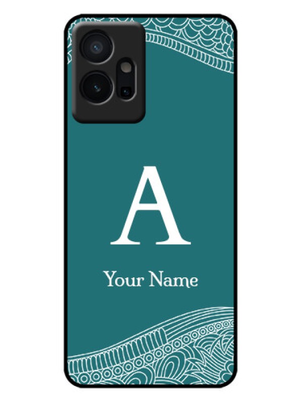 Custom Vivo T1 5G Custom Metal Phone Case - Line Art Pattern With Custom Name Design