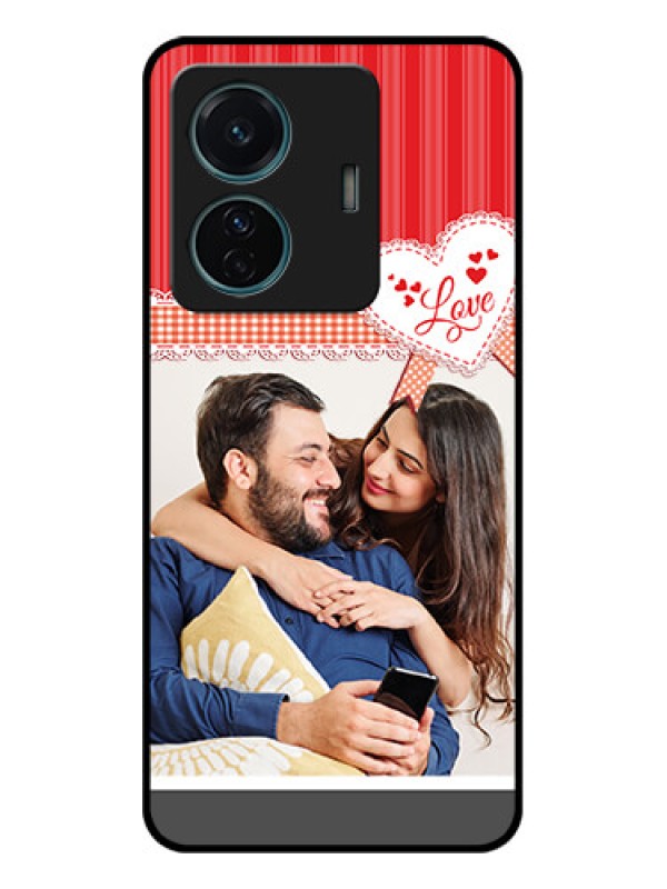 Custom Vivo T1 Pro 5G Custom Metal Phone Case - Red Love Pattern Design