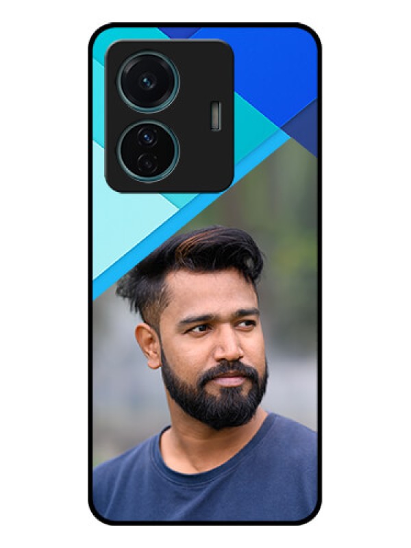 Custom Vivo T1 Pro 5G Custom Metal Phone Case - Blue Pattern Design