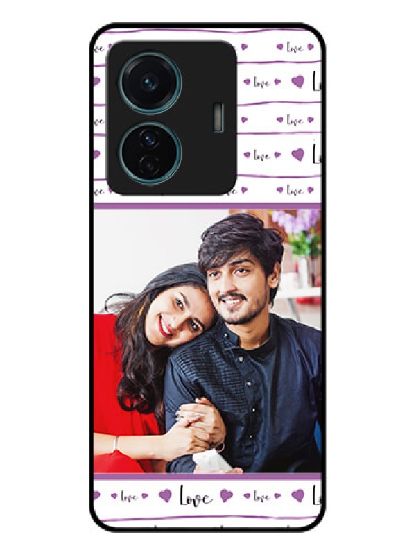 Custom Vivo T1 Pro 5G Custom Metal Phone Case - Couples Heart Design