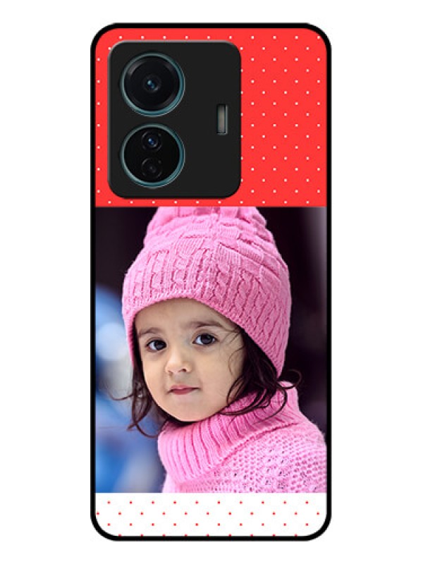 Custom Vivo T1 Pro 5G Custom Metal Phone Case - Red Pattern Design